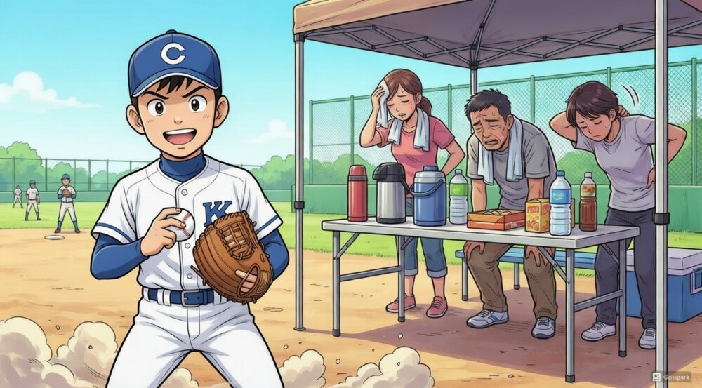 お茶当番をする保護者のイメージ