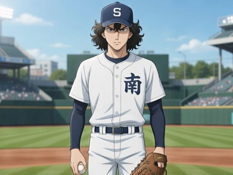 マウンドで立っているピッチャー画像